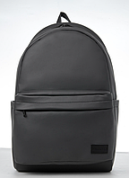 Стильний місткий міський рюкзак сірий чоловічий зі штучної шкіри