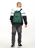 Чоловічий стильний міський рюкзак для підлітка з відділенням під ноутбук зеленого кольору, фото 2