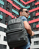 Місткий чоловічий наплічний рюкзак сірий із відділенням під ноутбук, Рюкзак чоловічий прогулянковий, фото 2