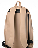 Рюкзак для підлітків із відділенням під ноутбук бежевий, фото 7