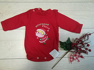 Теплий бодик "Санта на ковзанах" 64-80 см