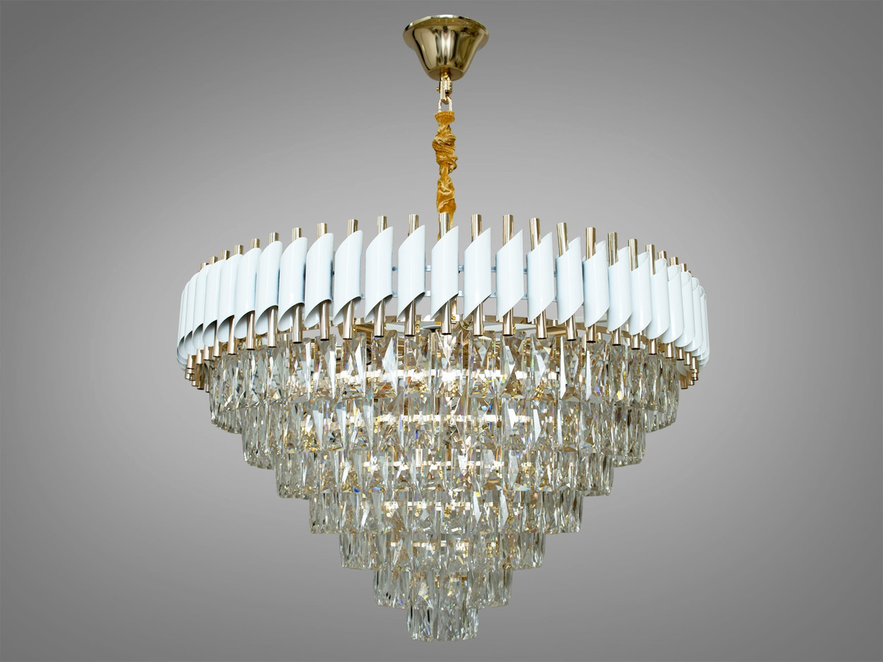 Сучасна кришталева люстра 201202/800WH+S-gold, фото 1