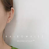 Жіночі сережки сережки зі стразами кот і рибка біжутерія, фото 5