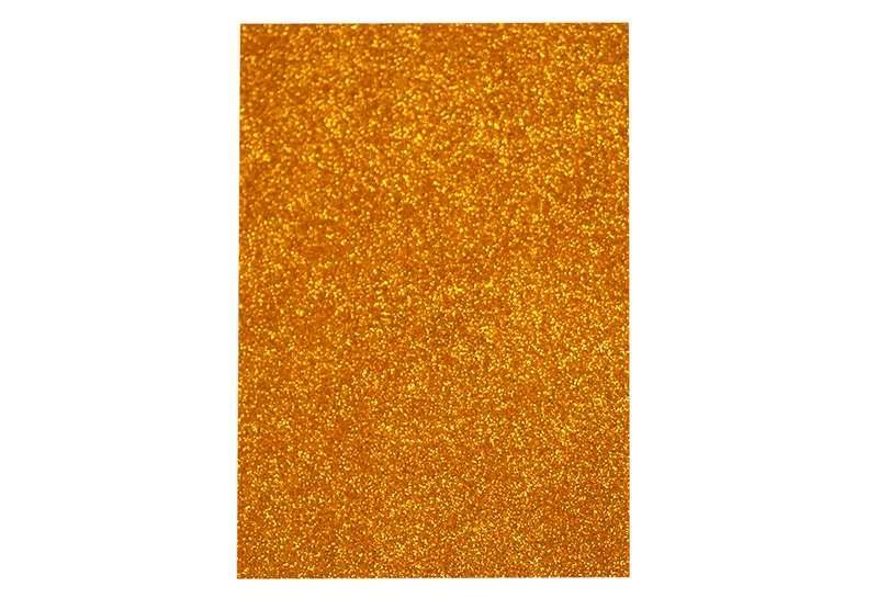 Фоаміран ООПТ EVA з глітером 20х30см товщина 2 мм жовто-золотий арт.7951, фото 1
