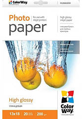 Папір 13х18 см  200г/м², CW глянцевий, PG200-100 (PG2001005R) 100 арк (код 65546)