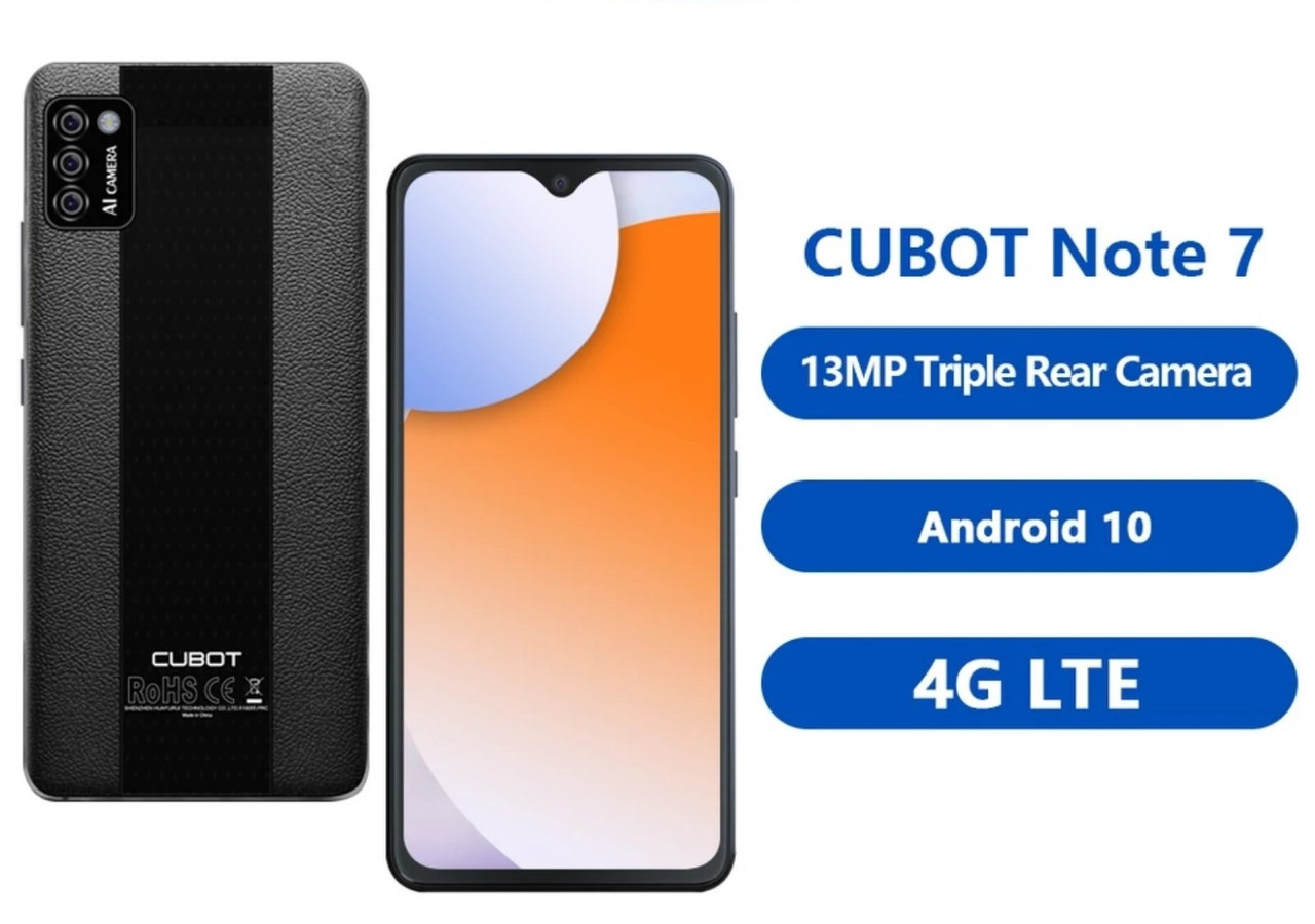 Смартфон Cubot Note 7 Black 4G 5.5" 2/16Gb 3100mAh And10+чехол