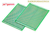 Плата макетная 70*90 мм двухсторонняя c металлизацией