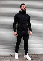 Мужской теплый спортивный костюм черный S-XL размеры Код RA1894