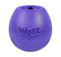 Іграшка для собак м'яч із схованкою для ласощів West Paw Rumbl Large Eggplant (Вест Пав Рамбл)