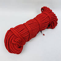 Хлопкова мотузка 10мм 50м червона