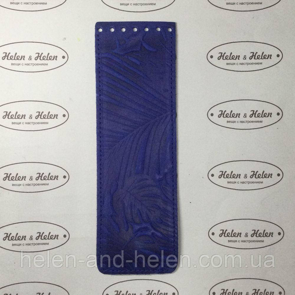 Клапан сумки вузький. "Пальми". Колір "Волошка", фото 1