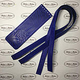 Клапан сумки вузький. "Пальми". Колір "Волошка", фото 3