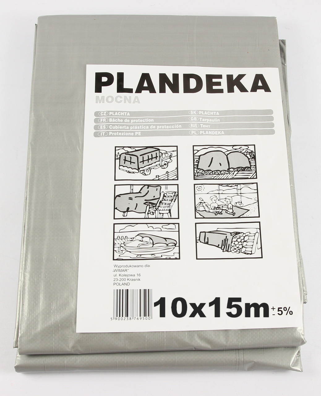 Тент Пландека Тарпаулін 10x15м захисний(110г/м2) (Wimar) Польща з люверсами