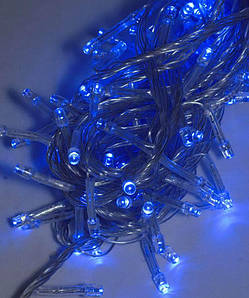 Світлодіодна гірлянда 300 LED класична 5 мм довжина 15 метрів із прозорим проводом світло синій (1130-02)