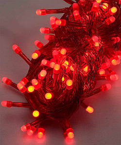 Світлодіодна гірлянда 100 LED класична 5 мм довжина 6 метрів однотон світло червоне (1183-05)