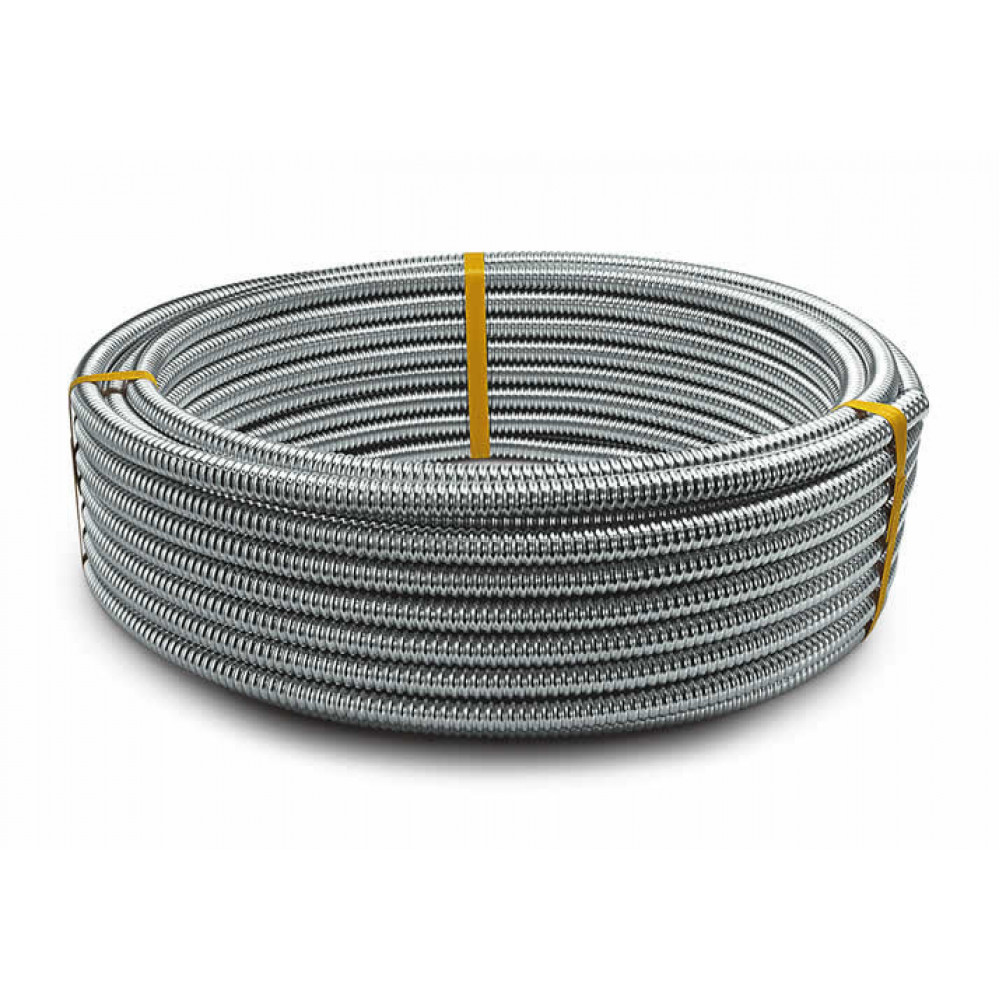 Труба з нержавіючої сталі гофрована 20 Dispipe не відпалена, гофротруба з нержавіючої сталі для опалення бухта, фото 1