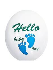 Кулька гелієва латексна 30 см "Hello baby boy"