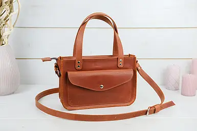 Жіноча сумка Емілі з натуральної шкіри колір Коньяк