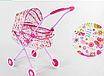 Візок для ляльки для дівчаток від 3 років З регулюванням капюшона та зручною ручкою 3 види, фото 4