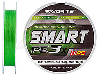 Шнур Favorite Smart PE 3x 150м (l.green) #0.15/0.066mm 2.5lb/1.2kg