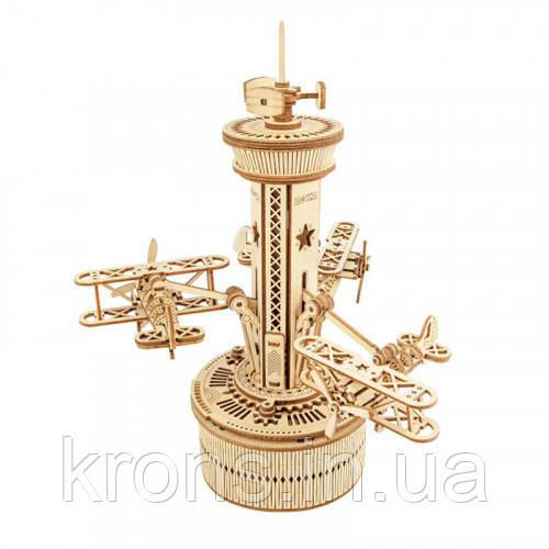 3D конструктор Robotime AMK41 Air control tower подвижный деревянный механизм