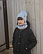Комплект (шапка хомут) утеплений флісом для дівчинки на зиму оптом - Артикул 2982, фото 3