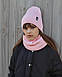Комплект (шапка хомут) утеплений флісом для дівчинки на зиму оптом - Артикул 2982, фото 4