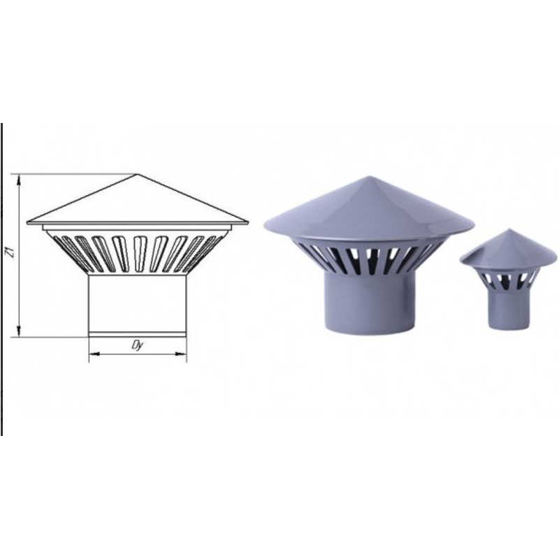 Грибок Вентиляционный для Внутренней Канализации Ø50 Мм Интерпласт ...