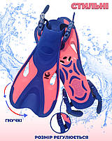 Дитячі ласти для плавання VelaSport Squad (24/29) для дайвінгу, снорклінгу, басейну, підводного полювання Рожевий
