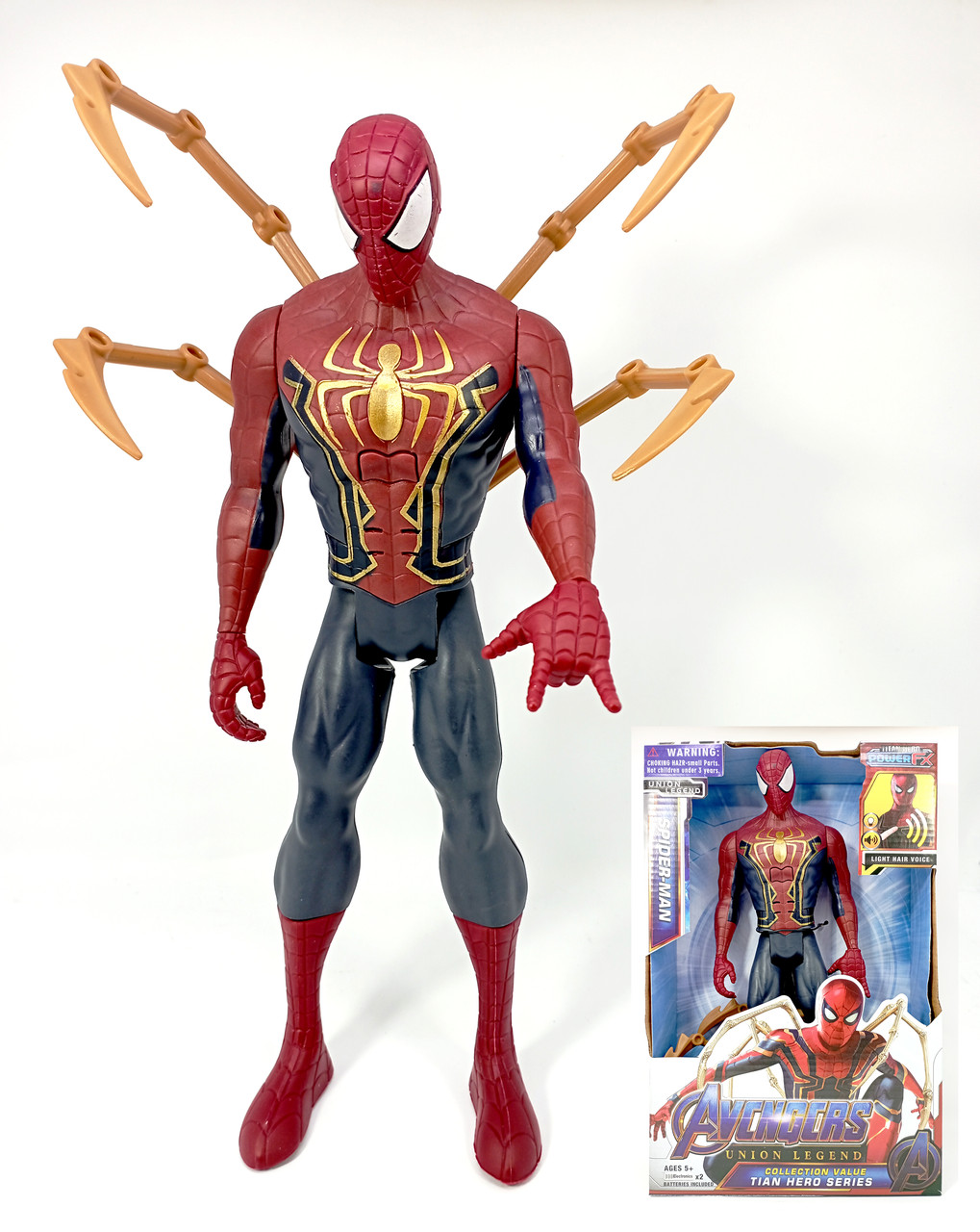 Фігурка Людина-павук Темний Spider-Man Marvel " Супергерой. Месники "30 см зі звуком Світлом