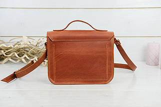 Женская кожаная сумка Салли, натуральная Винтажная кожа, цвет коричневый, оттенок Коньяк, фото 3