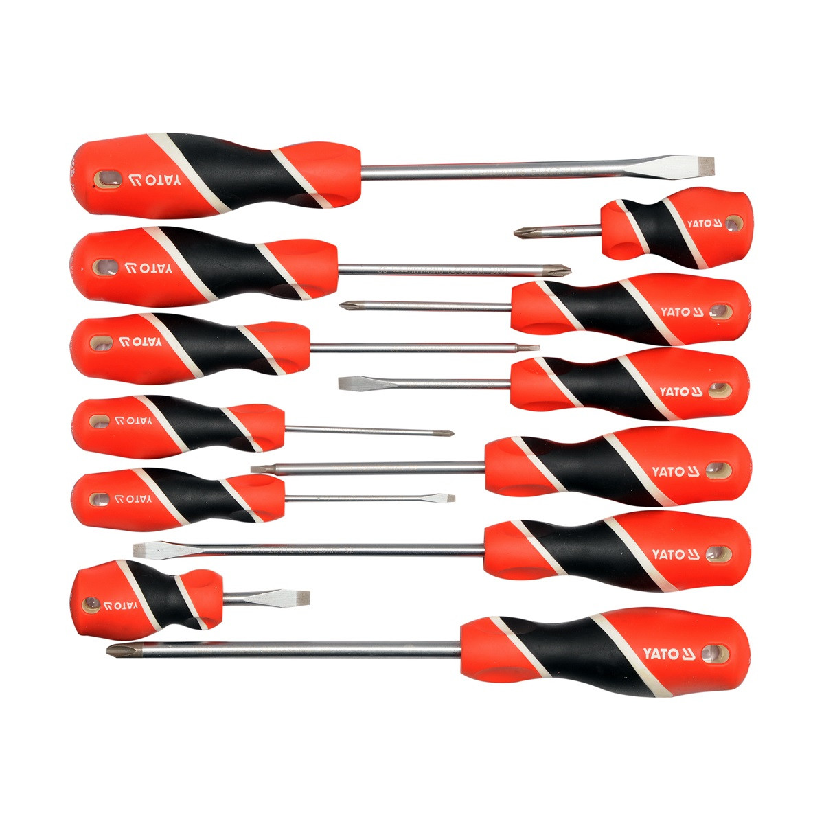 Набор отверток YATO SL, PH, SQ 12 предметов (YT-25967)