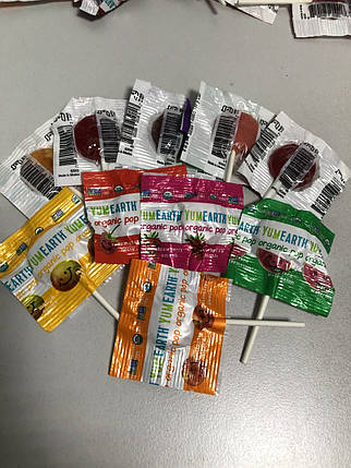 Органічні фруктові льодяники на паличці Поштучно YumEarth Organic Pops асорті смаків, фото 2