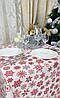 Скатерть для стола "Снежинки Красные" 235х150см, Белая, фото 5
