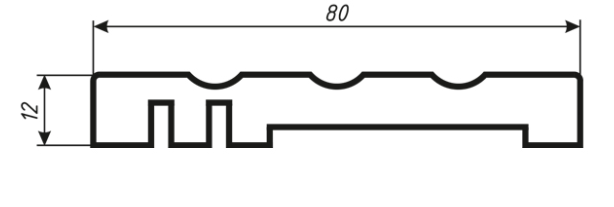 Наличник 3-кан. Inside 80*2150, комплект — 2,5 смуги