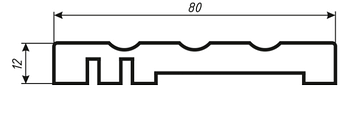 Наличник 3-кан. Inside 80*2150, комплект — 2,5 смуги, фото 1