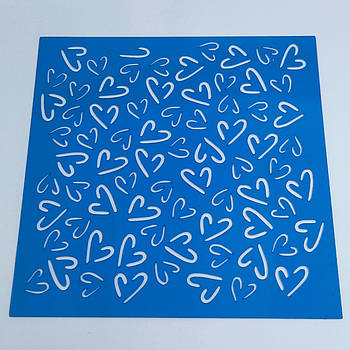 Трафарет Сердечка дрібні 9.5х9.5 см