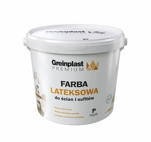 Фарба латексна для стін і стелі FARBA GREINPLAST PREMIUM 5 л. Біла