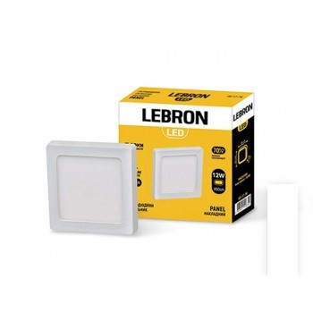 СВІТЛОДІОДНИЙ СВІТИЛЬНИК LEBRON L-PSS-1241, 12W, НАКЛАДНИЙ, 170X170X36MM, 4100K, 850LM, КУТ 120°, фото 1