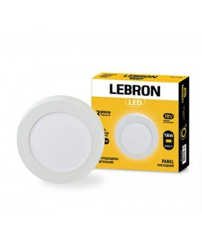 СВІТЛОДІОДНИЙ СВІТИЛЬНИК LEBRON L-PRS-1841, 18W, НАКЛАДНИЙ, D.220X36MM, 4100K, 1260LM, КУТ 120°, фото 1