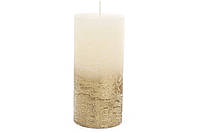 Подарочная свеча цилиндрическая 7Х15см амбре, цвет - шампань с золотом C07_15_1-1.9.9.2 BonaDi