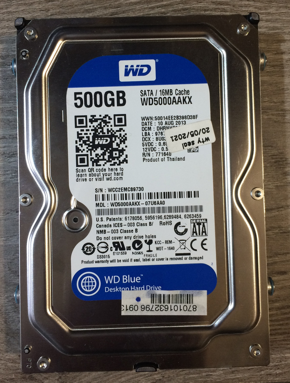 БУ жорсткий диск 3.5" 500Gb Western Digital Blue (WD5000AAKX), фото 1