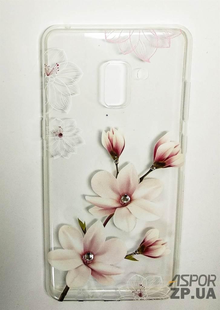 Чохол Samsung A8 Plus/A730- OuCase for Aspor Swarowski Сакура, фото 1