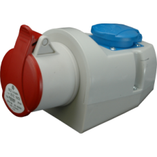 Розетка настінна комбінована IZVZ 1643 IP44 (16A 400V/230V 3P+PE/2P) SEZ, фото 1