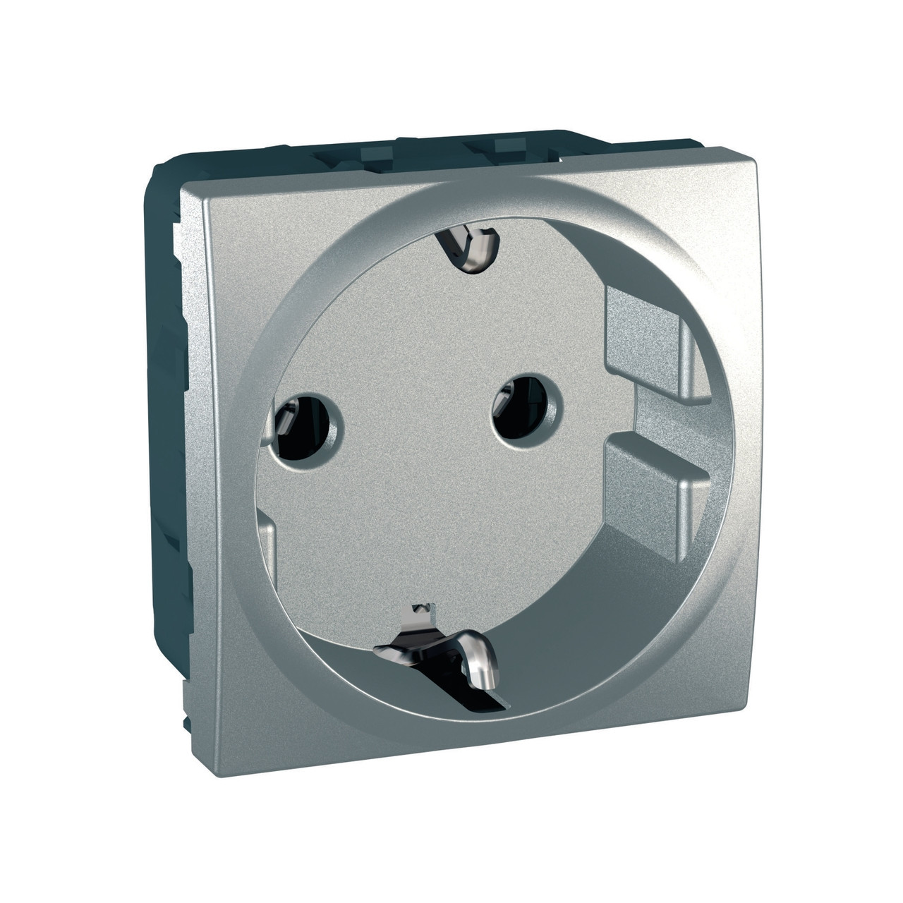 Розетка з заземленням Schneider Electric Unica 16A 250В, алюміній, підсвітка