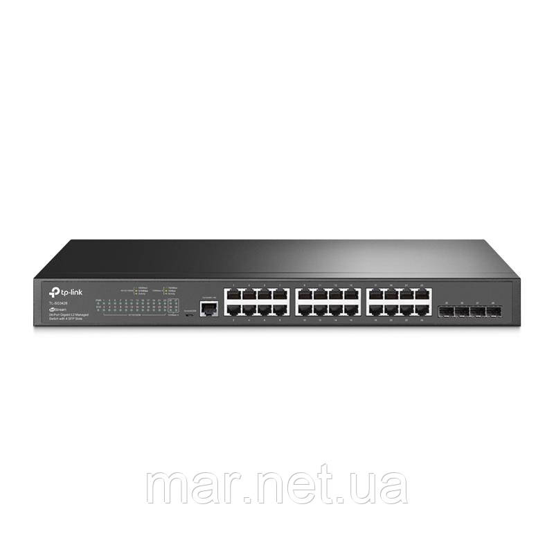 Комутатор TP-LINK TL-SG3428 24xGE 4xGE SFP L2 JetStream 19" 1U