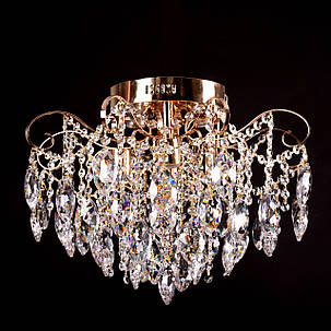 Люстра стельова кришталева золото D540*H400 E27+LED, фото 1