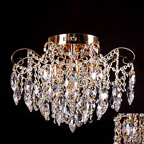 Люстра стельова кришталева золото D540*H400 E27+LED, фото 4