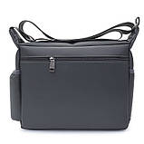 Чоловіча сумка через плече нейлонова Барсетка нейлонова Чоловіча сумка для документів планшет Чорна, фото 3