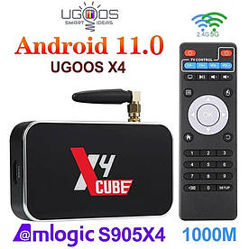 TV-Приставка Ugoos X4 Cube 2/16GB S905X4 Android 11 (Smart TV BOX, Андроид СмартТВ Приставка, Андроїд тв бокс) SLIMBOX Android TV 11.0 та встановлення сервісів (+150 грн)
